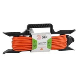 Удлинитель-шнур на рамке 1х10м без заземл. 10А IP20 UFx-1-2х1.0-10m ПВС 2х1 Эра Б0043039