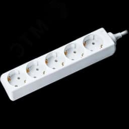 Удлинитель бытовой 5 розеток шнур 3м с заземлением 16А ПВС 3х1