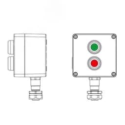 Взрывозащищенный пост управления из алюминия CPE-A-12-(1xP1G(11)-1xP1R(11))-1xKAEPM2MHK-20(C)1Ex d e IIC Т5 Gb / Ex tb IIIC T95°C Db IP66
