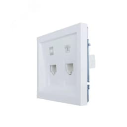 ZIMA Розетка компьютер+телефон белая с модулем Cat 6 LEZARD