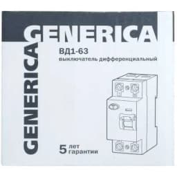 Выключатель дифференциальный (УЗО) IEK ВД1-63 2Р 63А 30мА Generica MDV15-2-063-030