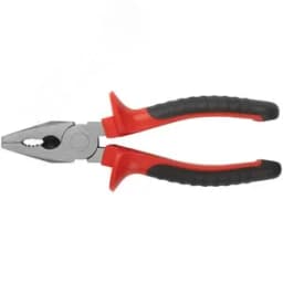 Плоскогубцы комбинированные "Оптима", двухцветные обрезиненные ручки, полированная сталь 180 мм