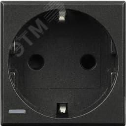 Axolute Розетка 2К+З 10/16 А 250 В боковые заземляющие контакты Schuko антрацит немецкий стандарт
