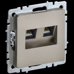 BRITE Розетка двойная RJ11+RJ45 кат.5E РК/Т12-БрШ шампань