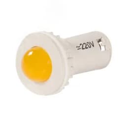 Лампа светодиодная индикаторная СКЛ-11-Ж-2-220, жёлтая, 220В AC/DC, d=27, сила света 20 мКд