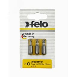 Биты TX10/TX15/TX20 25мм, серия Industrial, 3 шт в блистере Felo