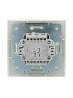 Переключатель проходной 2-кл. СП Mira 10А IP20 с бел.вставкой бел. LEZARD 701-0202-106