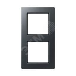Рамка 2-я для горизонтальной/вертикальной установки  Серия- AFlow  Материал- термопласт. Цвет- матовый антрацит
