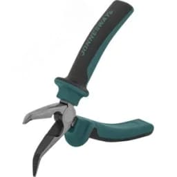 Длинногубцы изогнутые 45 с двухкомпонентными рукоятками, 160 мм