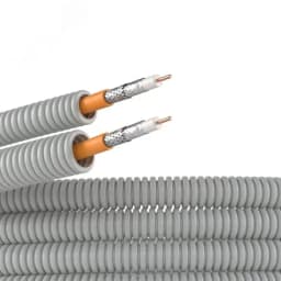 Электротруба ПВХ гибкая гофрированная д.20мм цвет серый с кабелем SAT нг(А)-HF 25м