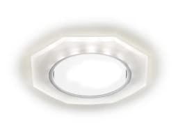 Встраиваемый точечный светильник GX53 с LED подсветкой Ambrella Light G216 CHWH