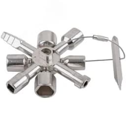 Ключ универсальный для электрошкафов 10-в-1, двусторонняя CrV бита РН2/SL7