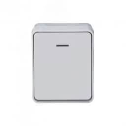 AtlasDesign Profi54 выключатель одноклавишный с подсветкой IP54 10 АХ, БЕЛЫЙ, Россия