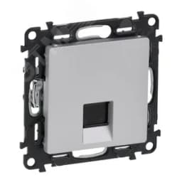 Valena LIFE Розетка информационная RJ45 категория 5е UTP с лицевой панелью алюминий Legrand Euro