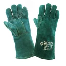 Краги ДИГГЕР+ спилковые зеленые с кевларовой нитью (КРА012), р. 10.5