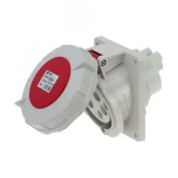 Розетка встраиваемая наклонная 32A/400V/3P+N+E/IP67, фланец 92x100