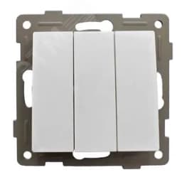 Выключатель трехклавишный Ugra, механизм, 10А, 250В, белый GUSI Electric