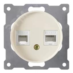 Розетка двойная телефон/компьютер RJ11/RJ45 кат.5e, цвет бежевый (серия Florence) 2172794 ССТ