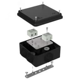 Коробка огнестойкая для о/п двухкомпонентная 60-0210-FR2.5-4 Е15-Е120 RAL9005 80х80х40 (44 шт/кор)