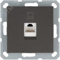 Интернет-розетка RJ45 с накладкой, цвет Мокко