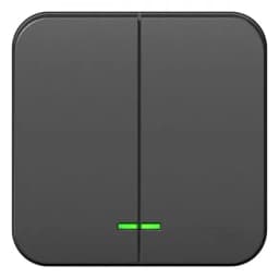 Выключатель 2-кл. ОП Blanca 10А IP20 (сх. 5) 250В с подсветкой с изолир. пластиной антрацит SE BLNVA105116