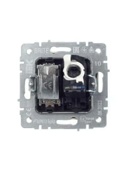 Розетка компьютерная + телевизионная 2-м Brite РТВ/РК12-БрКр RJ45 кат.5E + TV механизм беж. IEK BR-AK20-1-K10