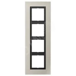 Рамка 4-я для горизонтальной/вертикальной установки  Серия- LS plus  Материал- металл  Цвет- нержавеющая сталь JUNG