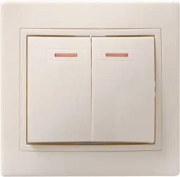 ВС10-2-1-ККм Выключатель 2кл с инд. 10А КВАРТА (кремовый) IEK (EVK21-K33-10-DM) (10шт/упак)