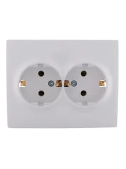 Розетка 2-м СП Karina с заземл. термопласт бел. LEZARD 707-0200-127B