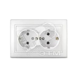 Севиль Розетка х 2 с заземлением белая С0128 Универсал
