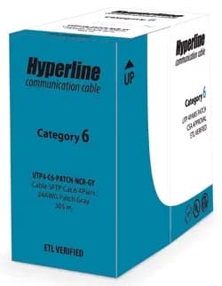 Кабель витая пара Hyperline UUTP4-C6-P24-NCR-IN-LSZH-BL-100 (100 м)