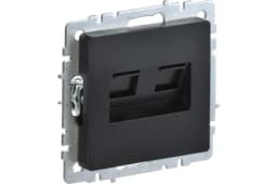 Розетка компьютерная двойн. СП RJ45 кат.5E BRITE РК10-2-БрЧ механизм черн. IEK BR-K20-1-K02