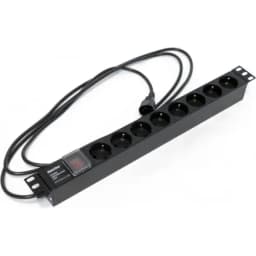 Блок розеток для шкафов 19" Hyperline SHE19-8SH-S-2.5IEC