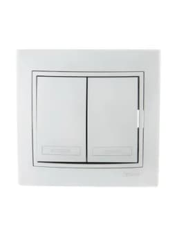 Выключатель 2-кл. СП Mira 10А IP20 со вставкой сер. метал. LEZARD 701-1010-101