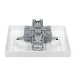 Розетка 2-м СП Минск 16А IP20 с заземл. защ. шторки бел. Basic EKF ERR16-128-100