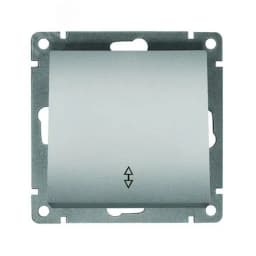 Выключатель проходной одноклавишный UNIVersal серия Афина , с/у, 10А, 220В, серебро (еврослот), механизм