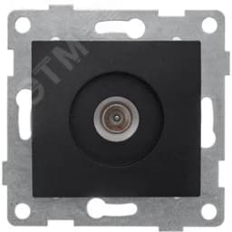 Розетка антенная Bravo, механизм, одинарный, графит