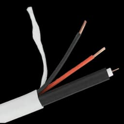 Кабель Видеонаблюдения КВК-В 2х0,5мм. РК 75+2х0,5 (48) PVC внутренний БЕЛЫЙ (продажа кратно 5 м) (ST)