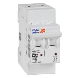 Выключатель автоматический модульный 2п C 32А 4.5кА OptiDin BM63-2C32-4.5-УХЛ3 КЭАЗ 326806