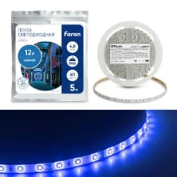 Cветодиодная LED лента Feron LS604 60SMD2835м 48Втм 5м IP65 12V синий 27677