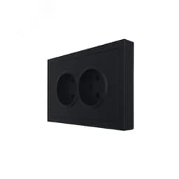 ZIMA Розетка 2-ая с/з ПБТ черный бархат безвинтовой зажим/клемма LEZARD