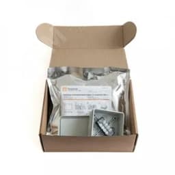 Коробка распределительная двухкомпонентная (HF) в комплекте с компаундом и с 4-кл. зажимами, сечение до 1,5 мм, 80х80х40 серая Промрукав