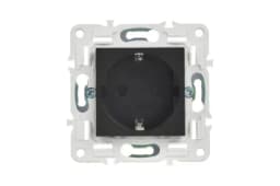 Розетка SKANDY 16А с заземл. защ. шторки SK-R04Bl черн. IEK SK-R14-16-K02