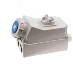 Розетка настенная с выключателем и механической блокировкой 63A/230V/1P+N+E/IP67