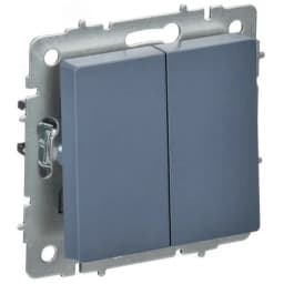 BRITE Выключатель 2-клавишный перекрестный 10А ВС10-2-3-БрМ маренго IEK