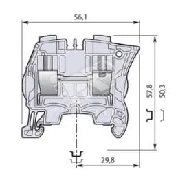 Клемма винтовая 16мм.кв. синяя ZS16