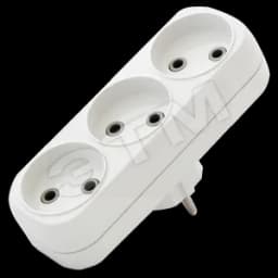 Тройник на 3 гнезда без заземления 6А А203 Универсал