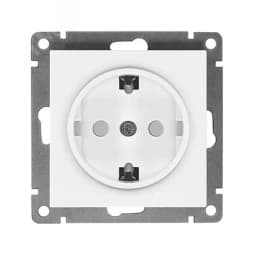 Розетка одноместная UNIVersal серия Афина с/з, с/у, з/ш, 16А, 220В, белая (еврослот), механизм