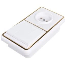 Блок БКВР-039 Бэлла (3-кл. выкл. + розетка) зол. Кунцево 5840