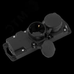 Беларусь Розетка двойная переносная каучук с защитными крышками 2P+E 1х16А IP44